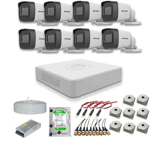 Hikvision 2mp 8 kameralı Dış ortam AHD HD-TVI Full Kamera Seti 1TB Disk